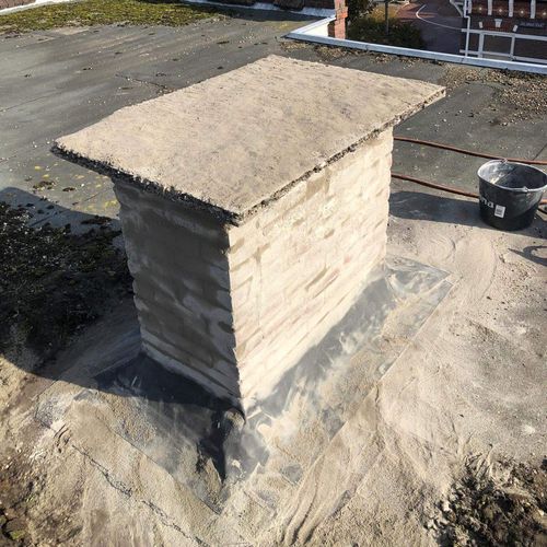 Plateau van schoorsteen vervangen Herstelwerkzaamheden aan de schoorsteen